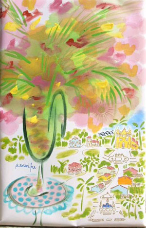 Flores com Tiradentes.