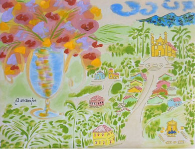 Flores com Matriz de Santo Antônio.